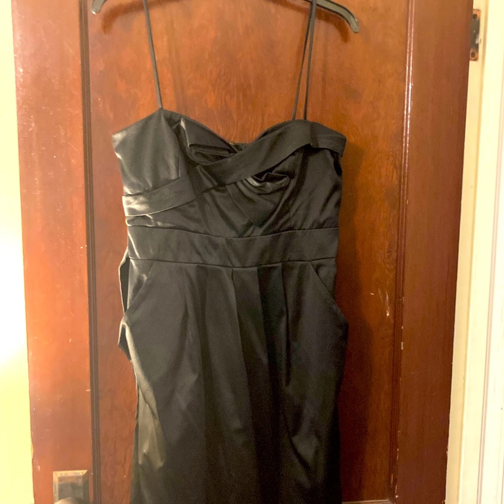 Black cocktail dress with bow, size 10